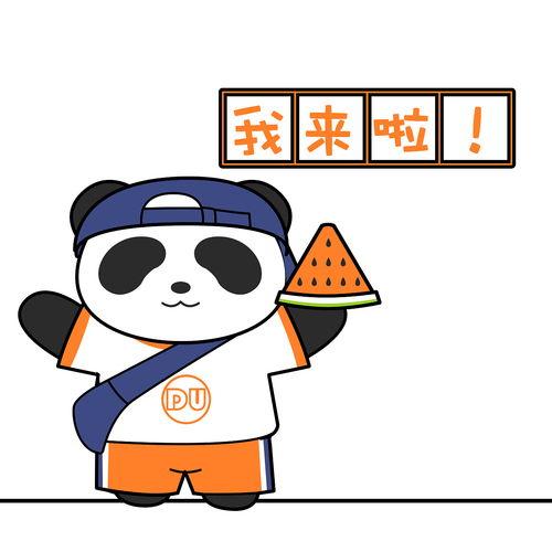 熊猫吃瓜插画,趣味横生的生态瞬间